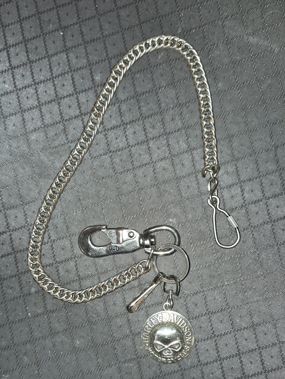 Harley-Davidson Silver Skull Key & Card Chain